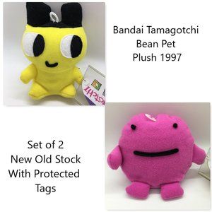 Bandai Tamagotchi Bean Pets Plush VTG 1997 - 26TH Anniversary Set of 2